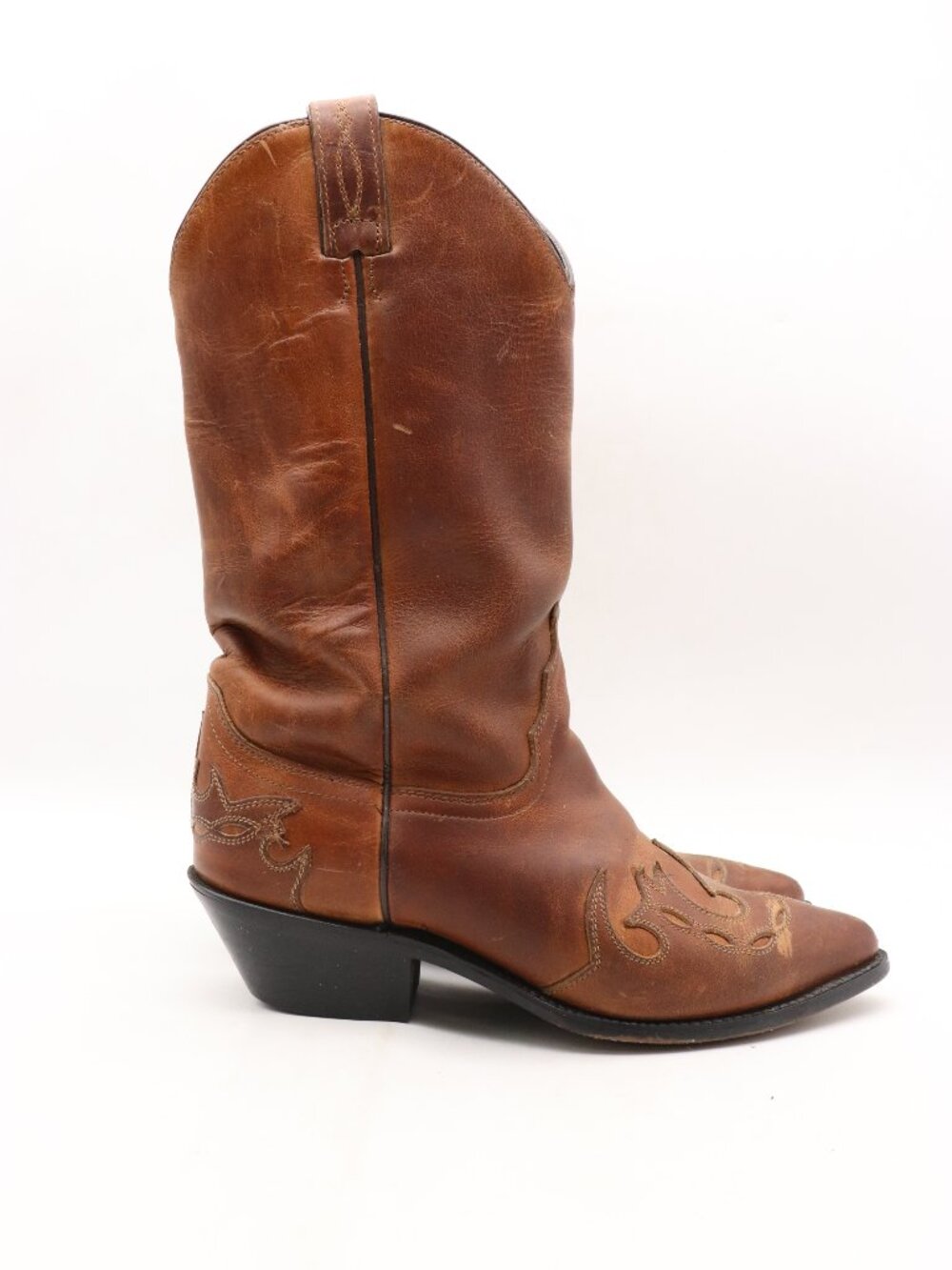 Justin Diamond J Boots Women's Size 7 B Brown Leather Cowboy Western 51022L
